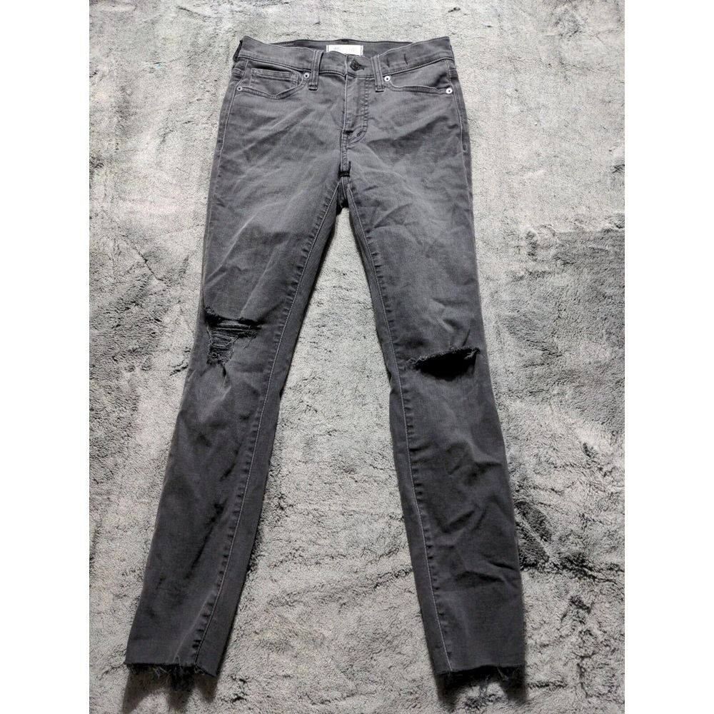 Madewell 9" High-Rise Skinny Distressed Raw Hem Women's Jeans Size 25 Black